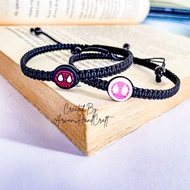 Black Spiderman Knitted Couple Bracelet // Black Spiderman Knitted Couple Bracelet