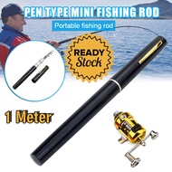 Mini Portable Fish Pen Fishing Rod Length 1 m Joran Pancing Mini Model Pulpen 1 Meter Ringan Kuat Al