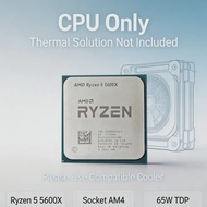 AMD | AMD Ryzen 5 5600X Processor For B550 X570 Motherboard 6‑Core 12‑Thread 4.6GHz Socket AM4 Tray 