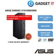 ASUS S500SC-310105003WS DESKTOP PC (I3-10105,4GB,256GB SSD,ODD,UHD GRAPHICS 630,WIN10) PRE-INSTALLED