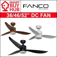 FANCO 36"/46"/52" F-STAR DC CEILING FAN WITH REMOTE AND LIGHT