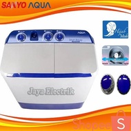 Mesin Cuci 2 Tabung Aqua Sanyo Aqw 781 Xt 7.5 Kg Cuci Dan Pengering Hijab Series