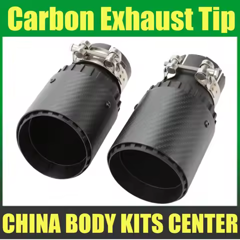 1 Pcs Car Exhaust Tip For Volkswagen Golf Carbon Fiber Muffler Tip Universal Exhaust Pipe Exhaust Sy