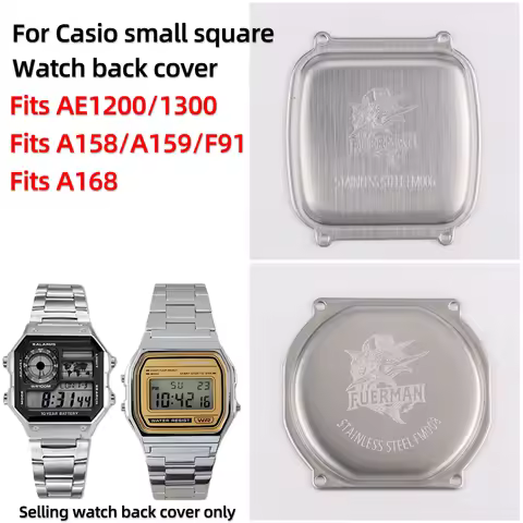 AE1200 A158 A168 Watch back cover For Casio AE-1200/1300 WS-1700 A168 A158/F91 Swordfish pattern Sta