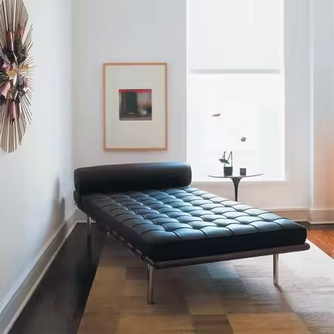 Living Room Bed Barcelona Sofa Bed Recliner Modern Leather Simple Office Hotel Designer Divan Dermis