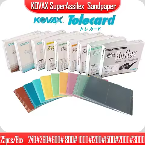 KOVAX Super Assilex of JAPAN 25PC Rectangular Dry Polishing Sandpaper Super Fine Lacquer Abrasive Au