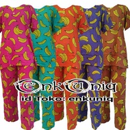 Babydoll Character Pajama Set with Long Pants and Batik Buttons, Casual Front Opening CPP01