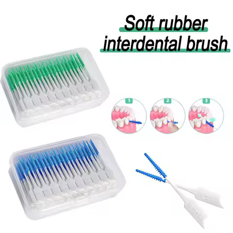 160/200pcs Dental Floss Reusable Interdental Brushes Toothpick Floss Plastic Toothpick with Thread D