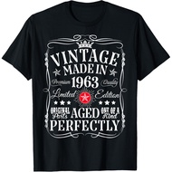 Men's cotton T-shirt Vintage 62th Birthday Decorations Vintage 1963 62 Years Old T-Shirt Fast Shippi