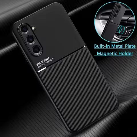 For Samsung Galaxy S24 Ultra Case Luxury Leather Magnetic Holder Phone Cases Galaxy S23 S22 S21 Plus