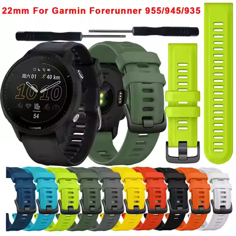 Official Watchbands For Garmin Forerunner 955 22mm Watch Silicone Bracelet Wristbands For Forerunner