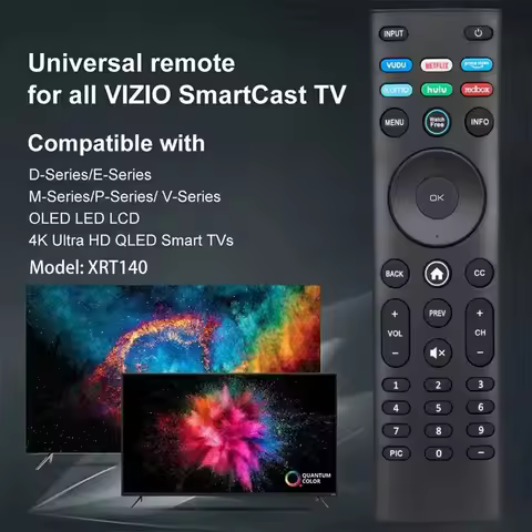 Universal Replace Remote XRT140 for VIZIO All LCD LED HDTV HD UHD HDR 4K Smart TVs, OLED P M V Serie