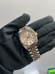 ROLEX 116231 36粉色電腦面石字珠帶 2013年 二手全套