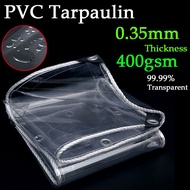 Customize Size 0.35MM Thickness Transparent PVC Tarpaulin Rainproof Cloth Balcony Windows Awning Tar