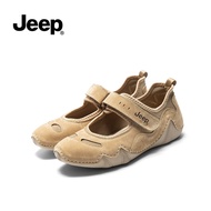 Jeep รองเท้าแตะ Jeep Ballet Shoes รองเท้าบัลเล่ต์ Mary Jane Shoes Flat Sports Casual Leather Shoe แท