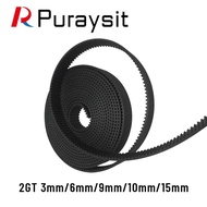 Puraysit 2GT Open Synchronous Timing belt width 3/6/9/10/15mm Rubber Samll Backlash GT2 2GT-3/2GT-6/