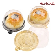 ALISONDZ Moon Cake Box Mini Transparent Egg-Yolk Puff Holders Muffins Dome Boxes Wedding Favor Baking Packing Box