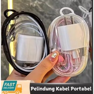 Clear Data Cable storage Box Round storage Bag Data Cable Protective Cover l storage bag