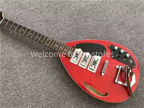 Custom Shop Vox red Electric Guitar Super Rare Short Scale Travel Guitar