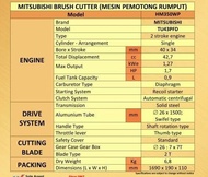 Mesin Potong Rumput Mitsubishi - Brush Cutter - Mesin Potong Bensin