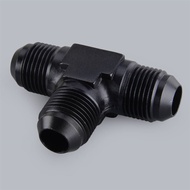 Car Fuel Hose Line 3-Way Tee T-Piece Fitting Adapter AN8 8-AN Male to 2X AN8 8-AN Male Connector