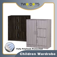 TwoDots DIY 4 Doors Children wardrobe/Almari Kanak/Almari Baju/Almari budak/High Quality Wardrobe 小孩衣橱/小孩衣柜 (SU 331)