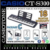 Casio CT-S300 61-Keys Casiotone Keyboard – Black ( CTS300 / CT S300 ) Package C