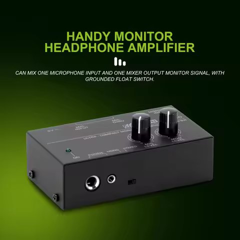 MA400 Headphone Preamplifier 6.35mm & 3.5mm Headphone Microphone Enlarge Mixer Suitable for Speech /