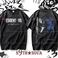 24h Shipping N9THNOVA Resident Evil Retro Game Washed Cotton T-shirt Unisex Streetwear 9