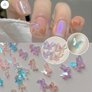 KMV [Featured] 10Pcs 3D Aurora Glitter Colorful Double Layer Butterfly Nails Art Crafts / Manicure U