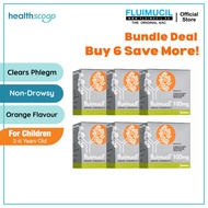 [Bundle of 6] Fluimucil 100mg Sachet 30s | For Kids  | Phlegm & Mucus Fast Relief | Clears Chest Con