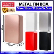 Aluminium Tin Box Silver Metal Box Metal Container for Cookies, Storage, Packaging Baking Supplies M