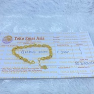 Baru Gelang tangan Emas 5 gram Hongkong Free Surat emas 24 k