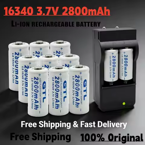 CR123A RCR123 ICR16340 Battery 2800mAh 3.7V Rechargeable Li-ion Battery 2-20pcs with L70+16340 Charg