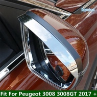 Rearview Mirror Shade Eyebrow Rainproof Shield Rain Decoration Cover Trim For Peugeot 3008 3008GT 20