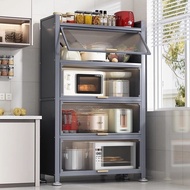 HY-6/Cupboard Kitchen Shelf Floor Multi-Layer Storage Cabinet Multi-Function Flip-Door Cupboard Pot Rack Dining Side Loc