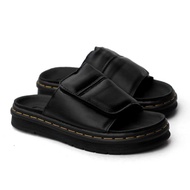 DEMOUS - Trendy Black Docmart Men's Slide Sandals Selipar Lelaki Sandal Lelaki