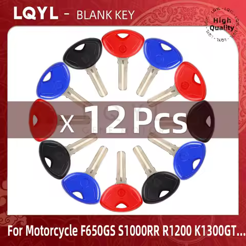 12Pcs New Blank Key Motorcycle Replace Uncut Keys For BMW F650GS F800GS S1000RR F650 F800 R1200 R115