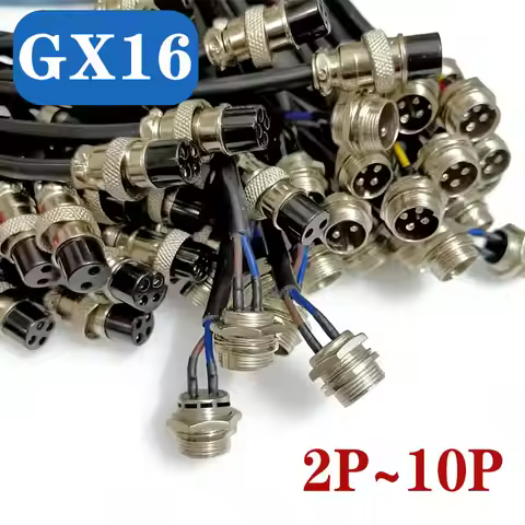 250V GX16 2/3/4/5/6/7/8/9 Pin Aviation Plug with 50cm~5M Line Connector Male Cable 4~7A Female to Fe