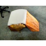 Wood Slab Stool With Cushion Solid Wood Natural Design