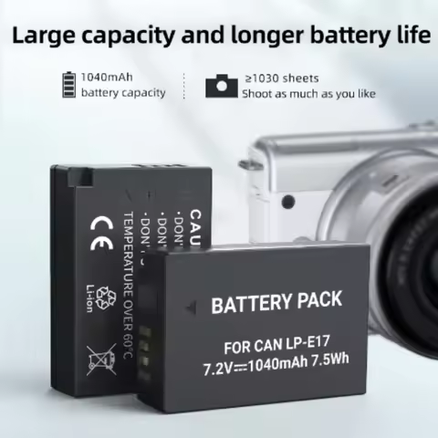 7.2V 1040mAh Rechargeable LPE17 LP E17 LP-E17 Suitable for Canon Camera Battery EOS M3 EOSM5 EOSM6 7