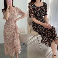 BS-D0330 Import Casual Dress Wanita Party Dress for Weddings Hanabi Floral Dress Korean Vintage Part