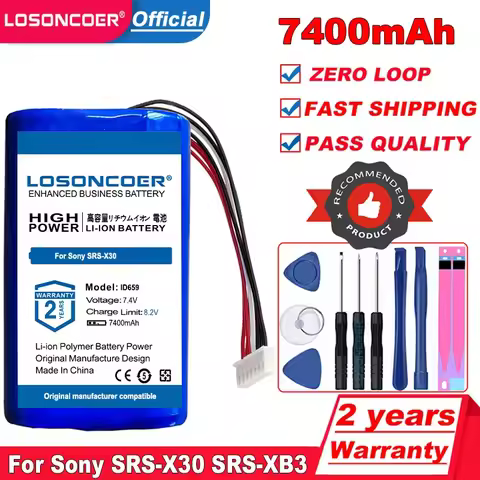 Top Brand 100% New 7400mAh ID659 Battery For Sony SRS-X30, SRS-XB3, SRS-XB30 ID770 JD770B For Marsha