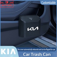 Car Portable Mini Trash Can Hanging Flip Lid Dustbin Back Seat Waterproof ABS Storage Box Organizer 