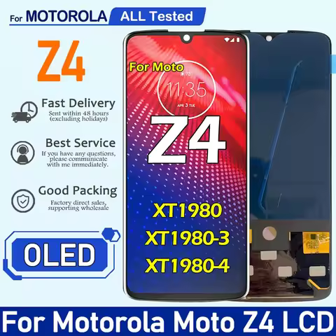 6.4" OLED LCD XT1980 Screen For Motorola Moto Z4 LCD XT1980-3 XT1980-4 Display Digitizer Assembly Fo