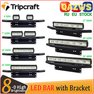 QAZWS แท่งไฟ LED กันชนหน้ารถขนาด23 ",กรอบป้ายทะเบียนกันชนรถสำหรับ4X4ออฟโรด SUV 4WD รถยนต์ที่ยึดติดไฟ