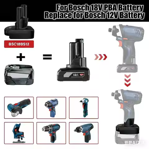 Converter for Bosch 18V to for 12V Battery Adapter for Bosch 18V PBA Li-ion Battery to for Bosch 10.