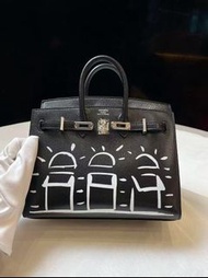 BIRKIN 20 FAUBOURG DISCO VEAU BOX NOIR PALLADIUM HARDWARE KStamp Brand New