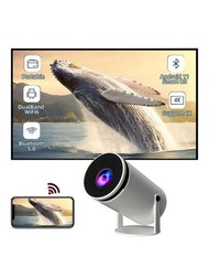 Zzpqvt 升級版 Hy320 迷你投影機,採用圓柱外形的 Android 版本,支援本地 720p 和解碼 1080p 視頻播放,與智能手機/電視/usb 投影機兼容,android 11 版本帶有雙 Wifi