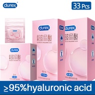Durex Small Reservoir Hyaluronic Acid Durex Condoms 33pcs Pack Ultra Thin Soft Sleeve Lubricating Condom for Adult Male Products Privacy Shipping